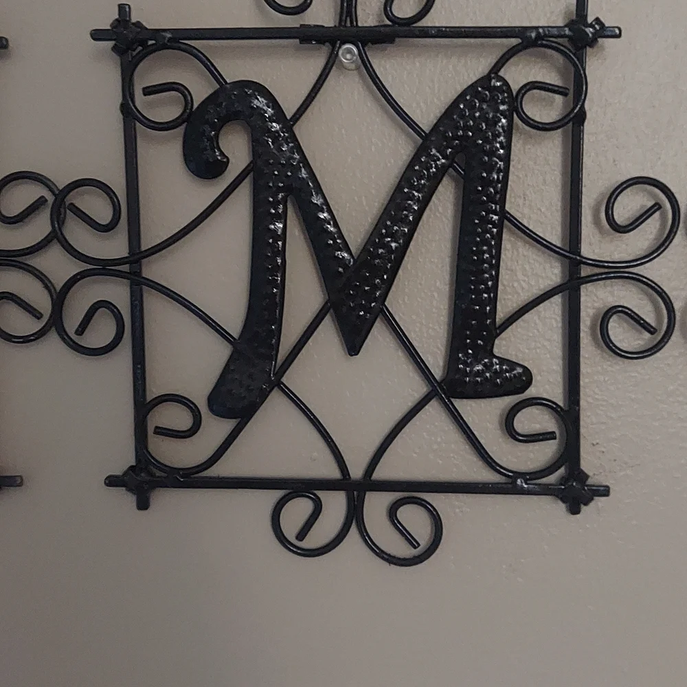 Metal Decorative Rustic Hanging Sign Black Letters H O M E